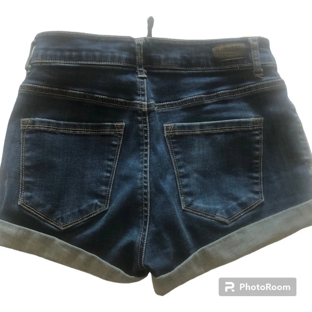 Black Label C’est Toi Lace-Up Roll-Up Denim Jean Shorts • Y2K Style • Size S